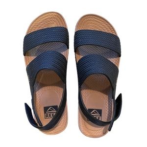 Reef Women’s Navy and Tan Slide Sandals